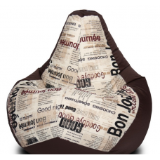 Кресло мешок Браун Газета (Оксфорд + Жаккард)